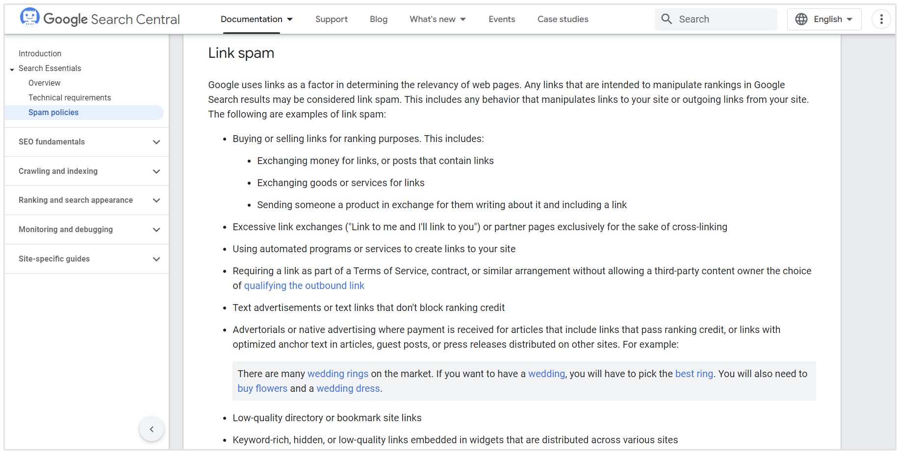 Google Link Guidelines